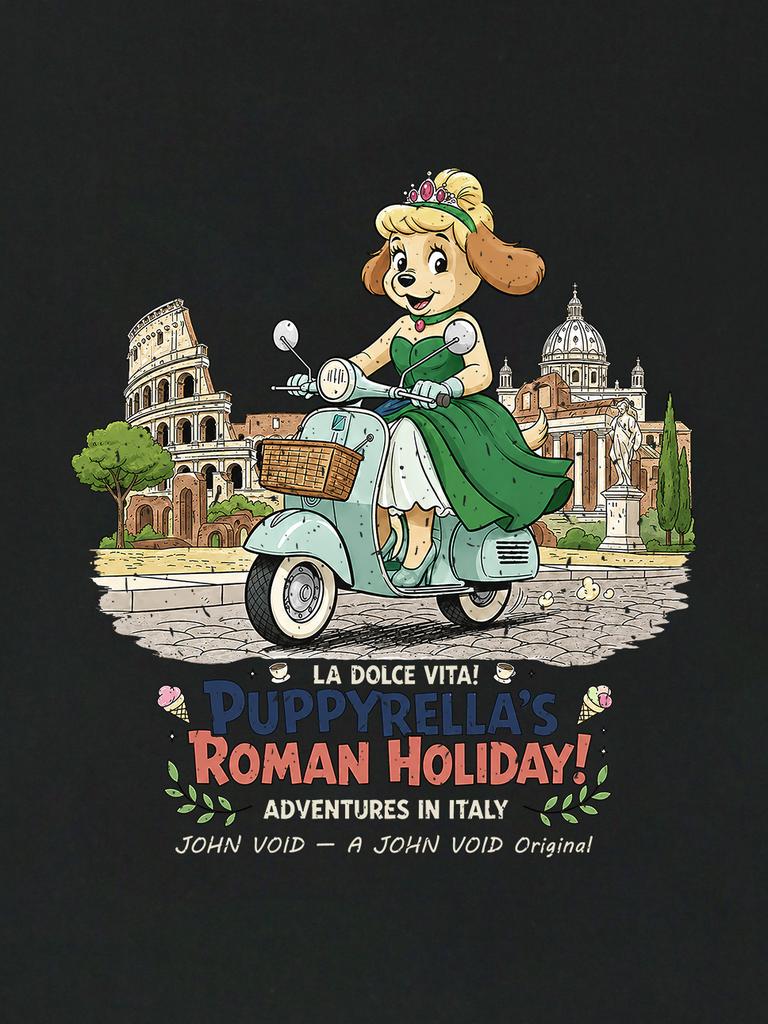 Seibeueodog Puppyrella Roman Half-Sleeve T-Shirt (Kids & Unisex Size ~5Xl) (B Type)