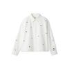 FURFUR Hello Kitty Ribbon Embroidered Shirt RWFT261040 White Free Size - Collaboration Women's Top