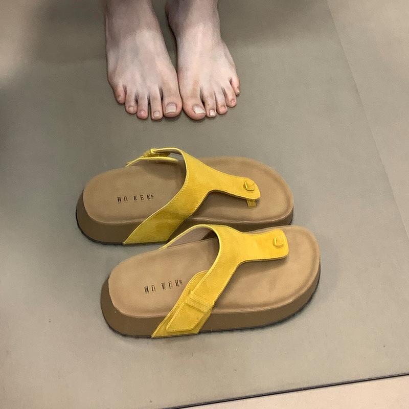 2025 New Thick-soled Toe Beach Shoes Women Wear Open-toed Cool Slippers Lazy Women Cool Flip-flops