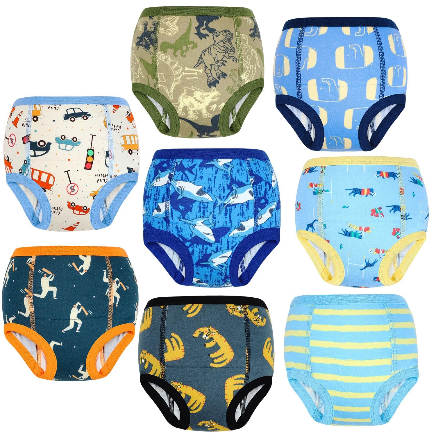 

MooMoo Baby Training Highly Absorbent Baby Toilet Training Underwear for Boys and Natural Cotton Pants, 8-Pack, Toddlers, Breathable, 6-Layer сірий колір