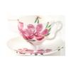200ml Ldyllic Flowers Teeset Keramik Kaffeetasse Set Britischer Stil High Bone China Teetasse und Untertasse mit Löffel