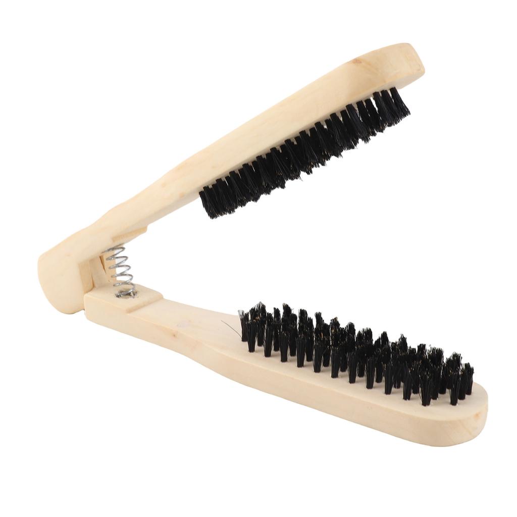 Clamp Hair Brush Straightener Double Sided Wooden Hair Brush Hair Straightener Hair Salon Supplies