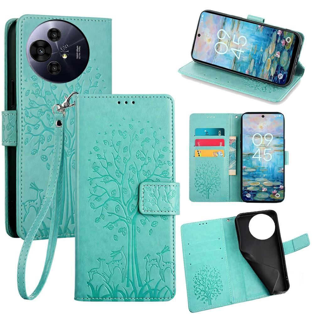 For TCL 50 Pro NxtPaper 5G/50 NxtPaper 5G Case PU Leather Wallet Phone Cover Tree Deer Imprinted