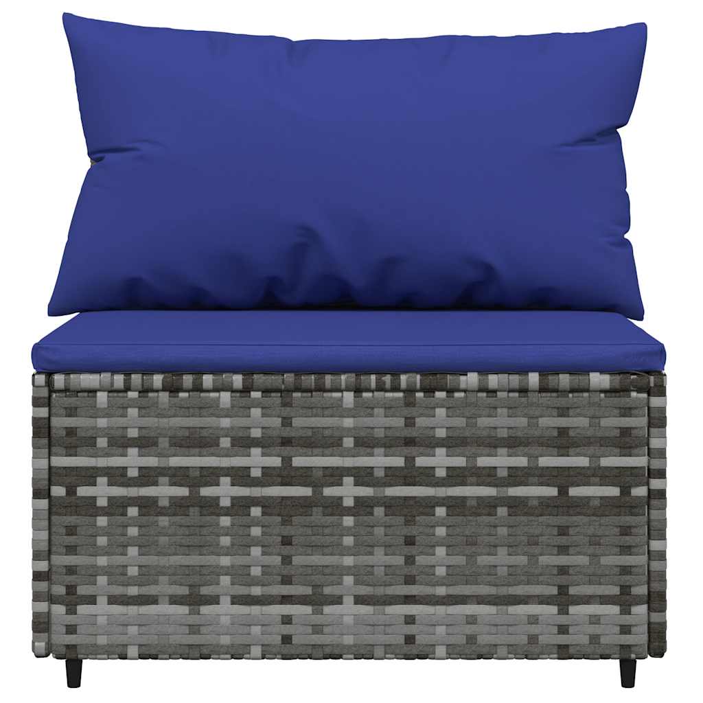Vidaxl 3-Cz. Garden Lounge Set, Cushions, Grey PE Rattan