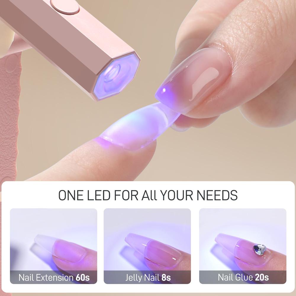 YIKOOLIN Portable Handheld UV Dryer Lamp with Foldable Stand for Gel  Nail Curing USB Rechargeabl Quick Dry Nail Lamp