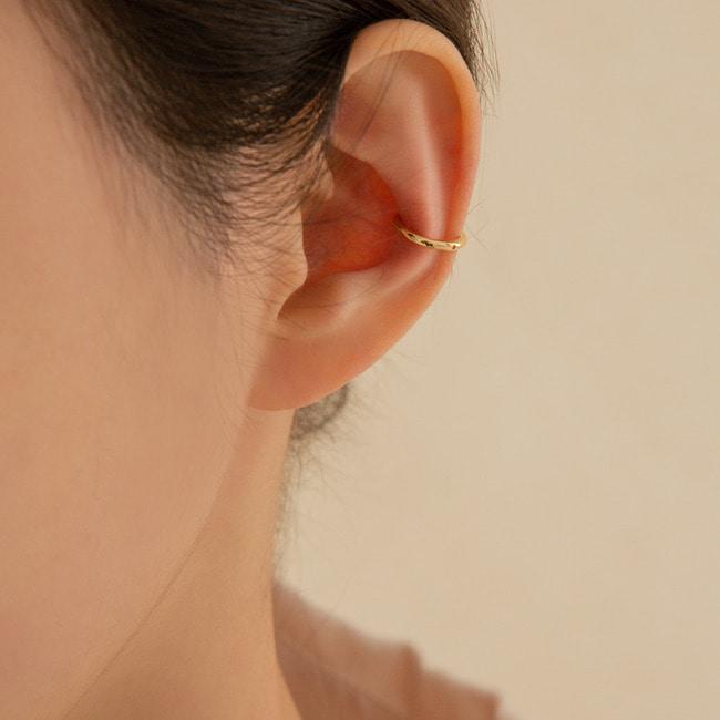 Lunne 14K Simple Round One-Touch Ring Earrings (14K Gold) A01