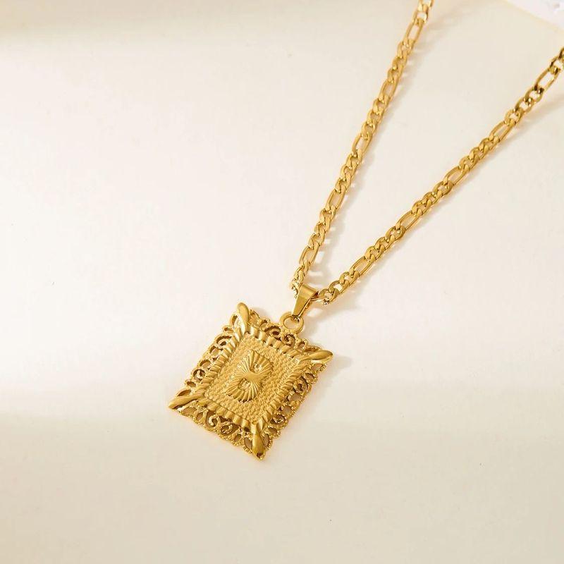 Stainless Steel Initial Letter Necklace For Women Men New Stylish Square Pendant Necklace Birthday Party Jewelry Gifts