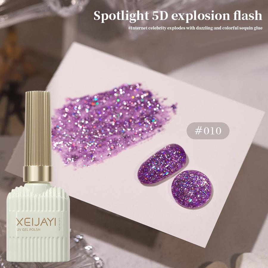 

5D Diamond Glitter Gel Polish - Ultra Sparkling Chunky Glitter & Crushed Gem Nail Art Gel for Salon & DIY Home Manicure