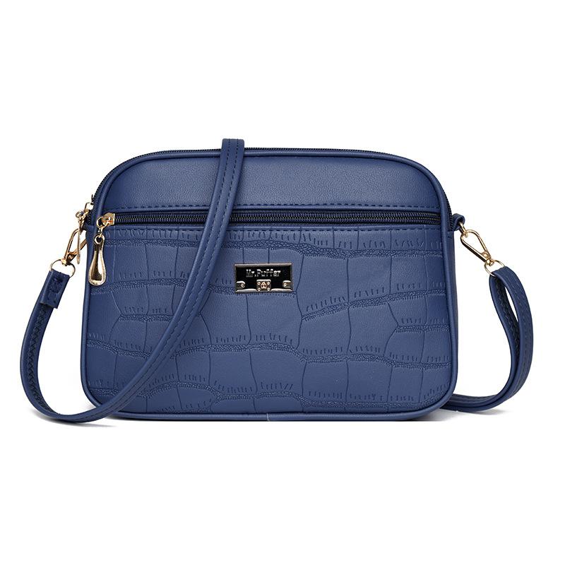 Simple Korean Version Shoulder Bag  New Small Round Bag  Fashionable and Trendy Crocodile Pattern Mobile Phone Crossbody  Women's Small Bag