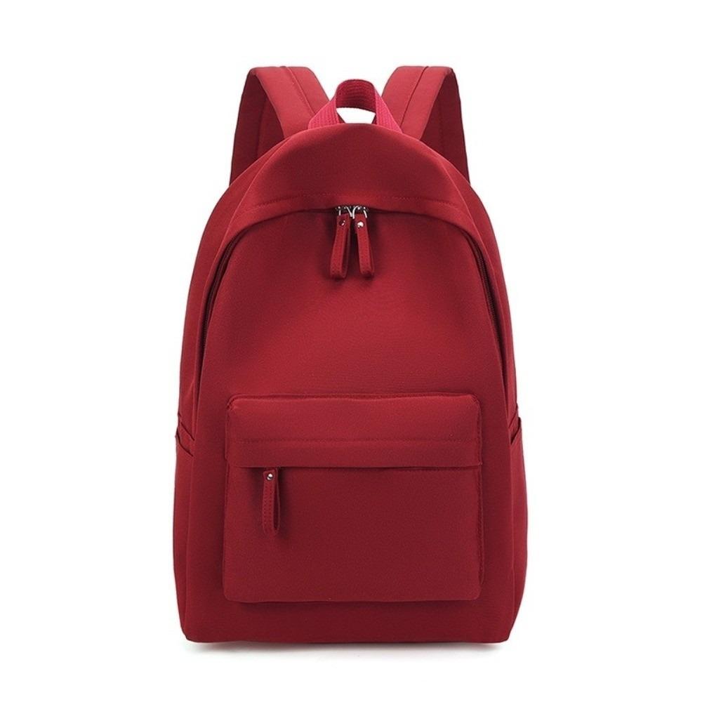 Solid Color Nylon Backpack Large Capacity Korean Style School Bag Rear Plug-in Box Design Travel Backpack for Adults Student