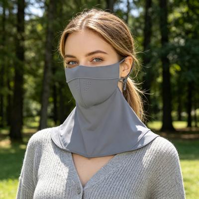 Sonnenschutz-Schutz Schnelltrocknendes Gewebe Eis-Seide Gesichtsmaske mit Atmungsaktivem Netz Kühlendes Gewebe Vollständige Abdeckung Verlängerter Nackenschal Gesichtsmaske
