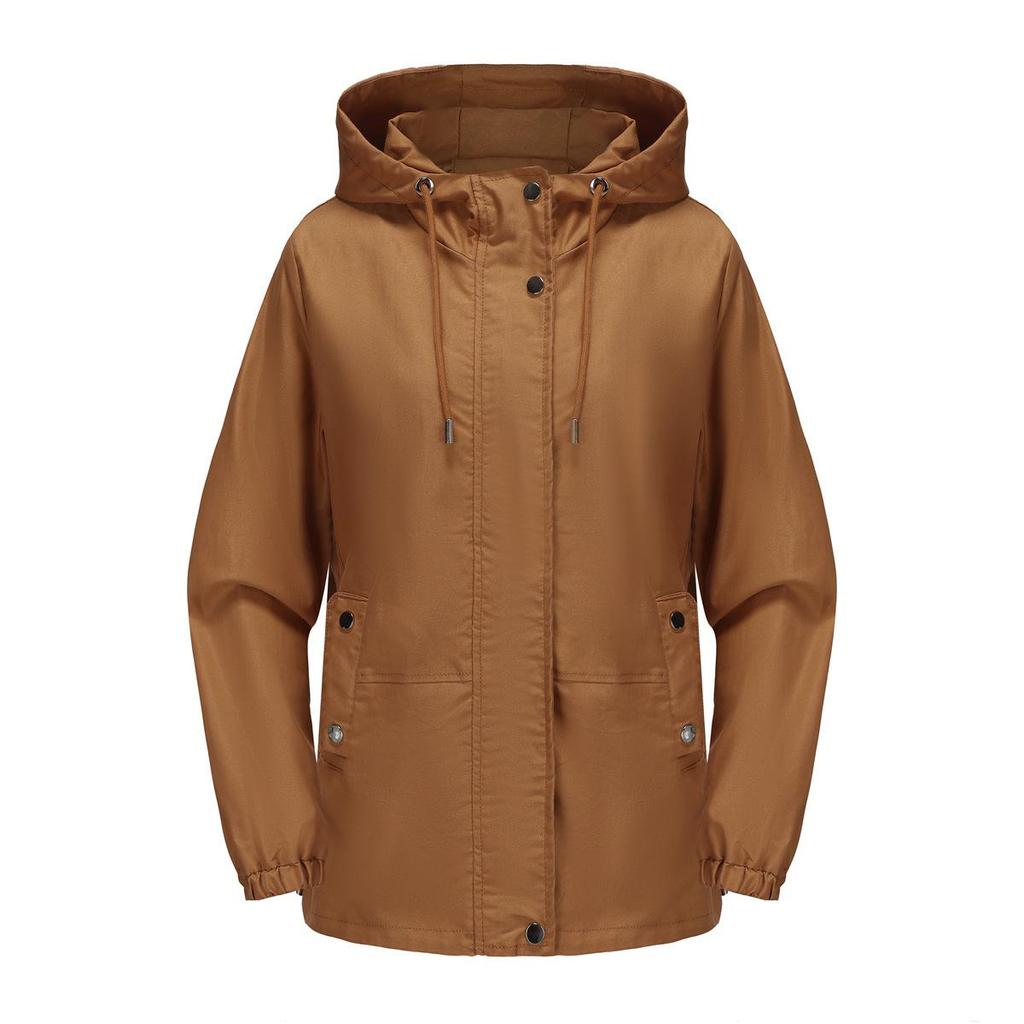 New Spring and Autumn Casual Windbreaker Women's Loose Windproof Jacket Hooded Long-sleeved Jacket