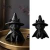 Gothic Style Home Ornament Witch Hat Black Cat Figurine, 3D Printed Wizard Cloak Kitten PLA Statue Statue, Spooky Cute Halloween Desktop for