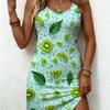 Beach Sunset Dress Fashion Women Sleeveless Palm Tree Print Sundress Summer Tropical Holiday Party Dresses New Female Clothing