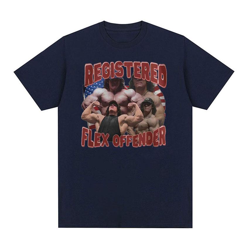 Registrierter Flex-Sünder Retro Grafik T-Shirt Sam Sulek Lustiger Fitnessstudio-Humor Kleidung T-Shirts Unisex O-Ausschnitt Baumwolle Übergroßes T-Shirt