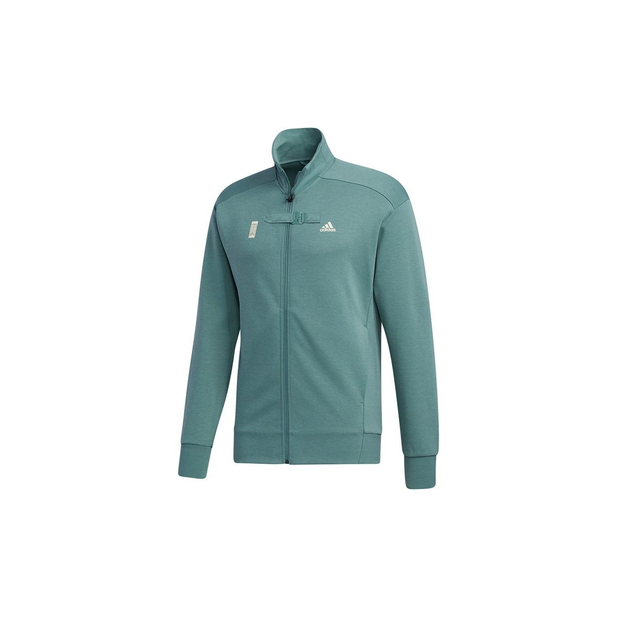 adidas WJ TT Cardigan Stand Collar Casual Sports Jacket Green Men s GM4458 XXXL