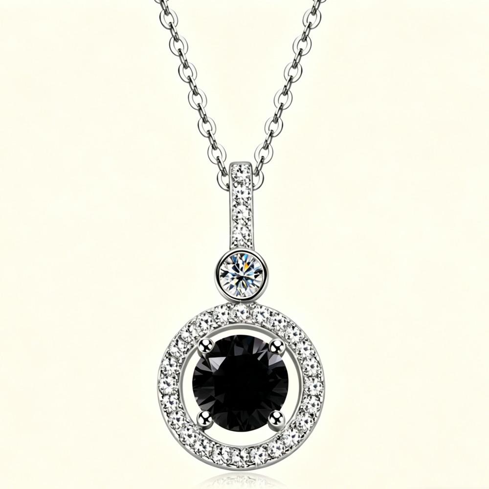 6.5mm Fashion High End Full Moissanite Necklace Ins Trendy Round Moissanite Pendant D VVS1 Exquisite Daily Jewelry
