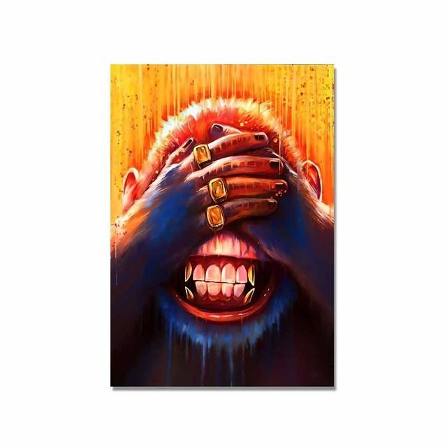 

Три забавных постера с обезьянами, HD принты, картина на холсте с животными, современные настенные художественные картины для детской гостиной, домашний декор, без рамки 21*30cm