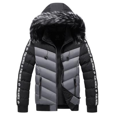 Casaco de inverno masculino com capuz grosso quente algodão outwear homem patchwork parka e casacos corta-vento parkas