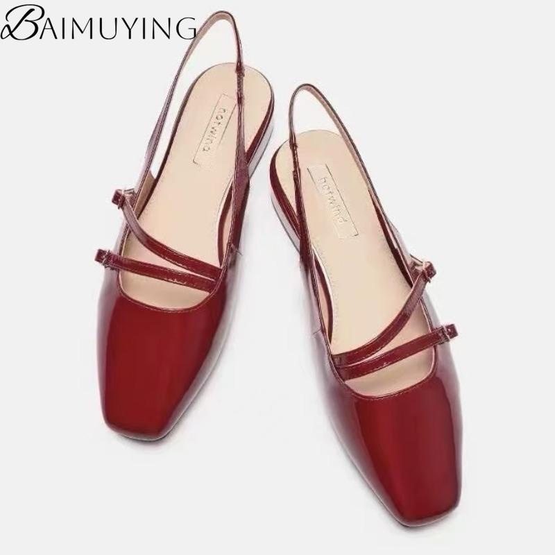 Fashion Women's Sandals High Heels Square Toe Shoes Woman Slippers Slingback New 2025 Summer Elegant Chunky Pumps Dress Buckle Sandalias
