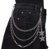 Punk Skateboard Metal Waist Chain With Hollow Star Pendant For Men And Women