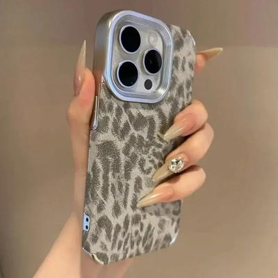 Luxury Soft Silicone Leather Leopard Print Phone Case For iPhone 11 12 13 14 15 16 Pro Max 16 Plus Shockproof Bumper Cover