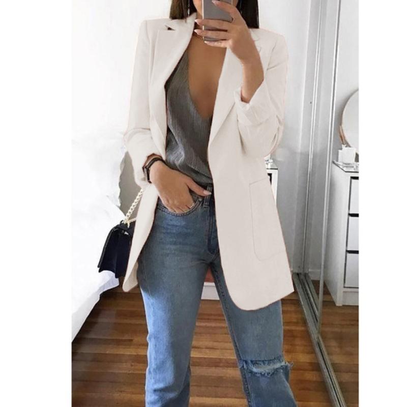 Fashion Casual Suit Polo Neck Slim Fit Cardigan Temperament Women's  Coat Spring and Autumn