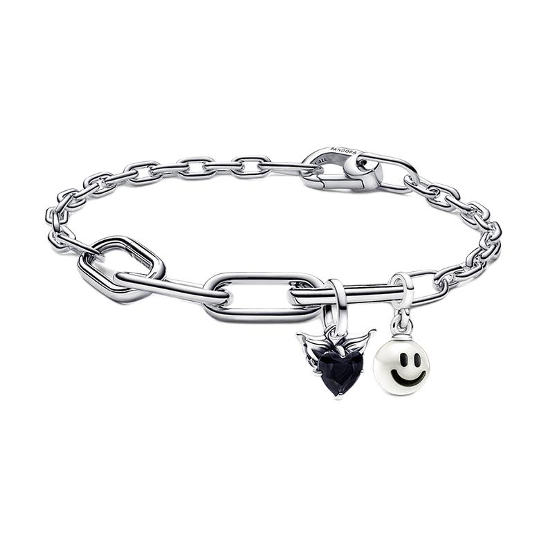 Pandora Happy Heart Wings Elegant Fashion Versatile 925 Silver Bracelet Women bracelet ZT26012825A Box,16cm