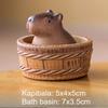 Kapibara Lila Ton Teetier Niedliches Teetier Haushalts Schreibtischornament Lila Ton Handwerk Mini Teespiel Teegeschirr Zubehör