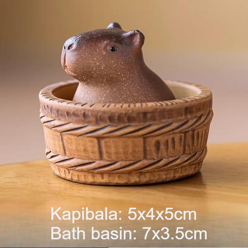 Kapibara Lila Ton Teetier Niedliches Teetier Haushalts Schreibtischornament Lila Ton Handwerk Mini Teespiel Teegeschirr Zubehör