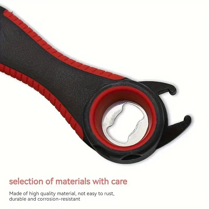 1Pc Multifunctional 5-in-1 Beer Bottle Can Opener Kitchen Anti-Slip Beer Cap Rotary Bottle Opener Kitchen Tool