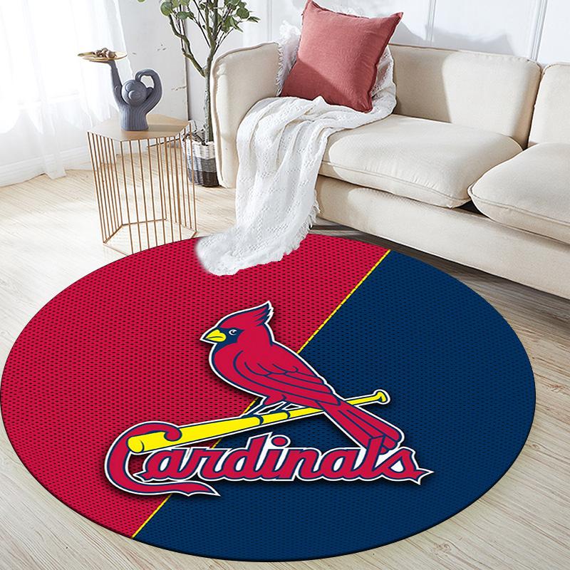 St.Louis Cardinals Round Area Rug,Carpet Rug for Living Room Bedroom Sofa Playroom Decor,Non-slip Floor Mat