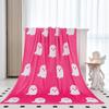 Cute Ghost Pink Blanket Flannel Soft Comfortable Home Blanket Warm Blanket Birthday Holiday Gift
