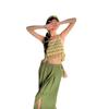 Yunnan Sanya Tourism Bohemian Wind Green Plaid High Waist Wide Leg Pants Seaside Vacation Tassel Suspender Set