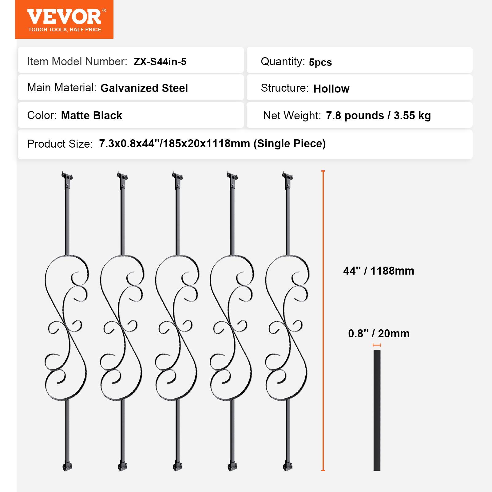 SucceBuy Staircase Metal Balusters Galvanized Decorative