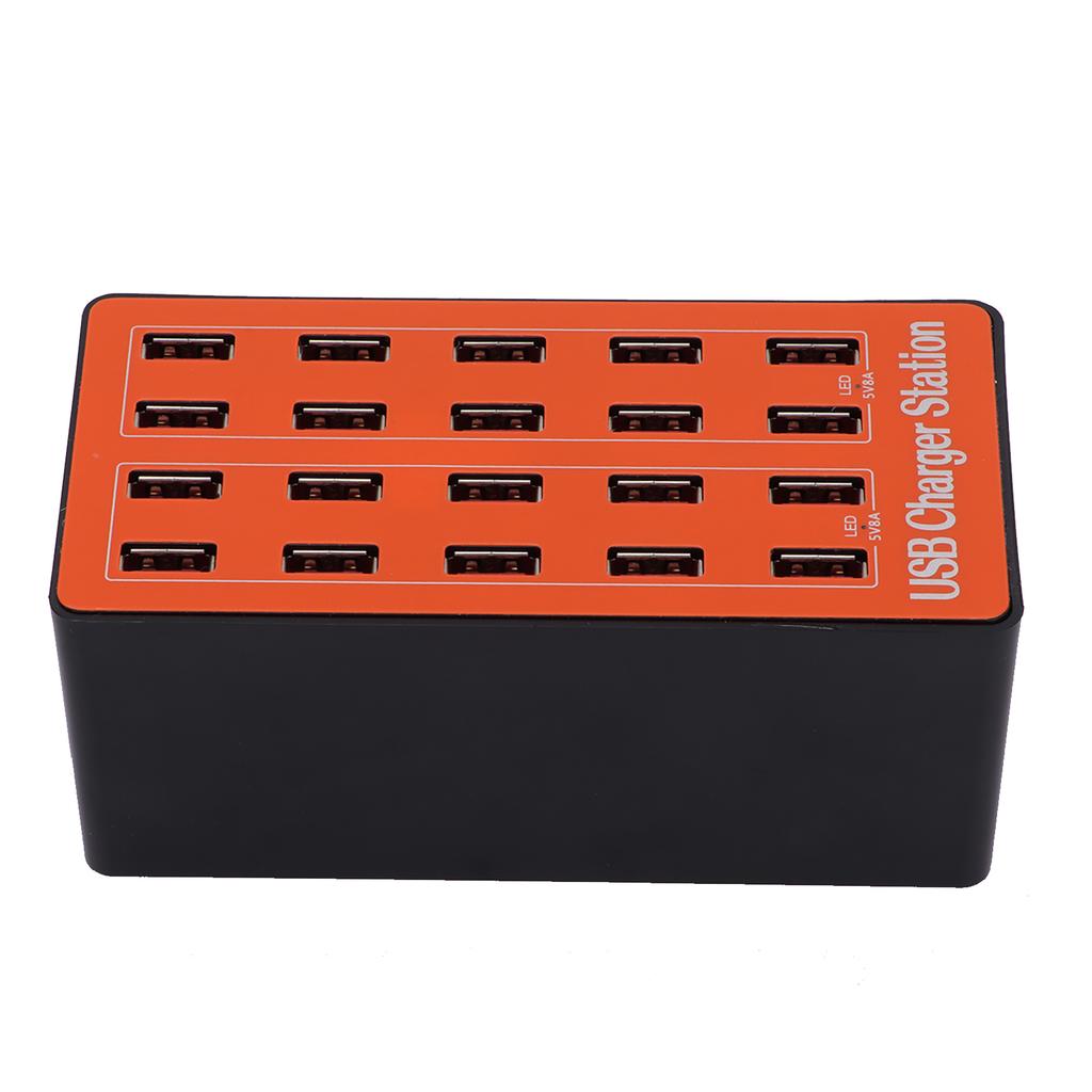 USB Charging Station 20‑Port Wall Power Fast Smart Charger for Multiple Devices 100‑240VEU Plug
