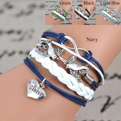 Women S Fashion Infinity Sister Bird Bracelet Christmas Gift Braided Women S Fashion Infinity Sister Bird Bracelet Christmas Gift Braided Bracelets Braid