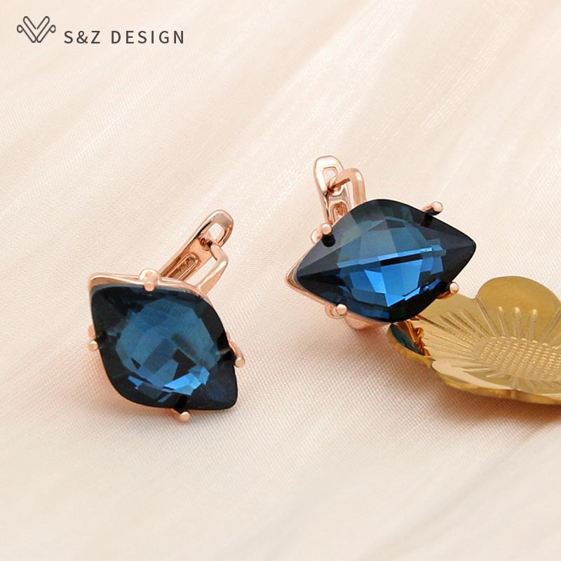 Fashion Geometric Elegant Horse Eye Crystal Drop Earrings For Women Wedding Party Jewelry Simple Eardrop Daily Accessories