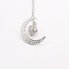 European & American Fashion Jewelry: Luminous Moon Heart Necklace with Clavicle and Sweater Chains
