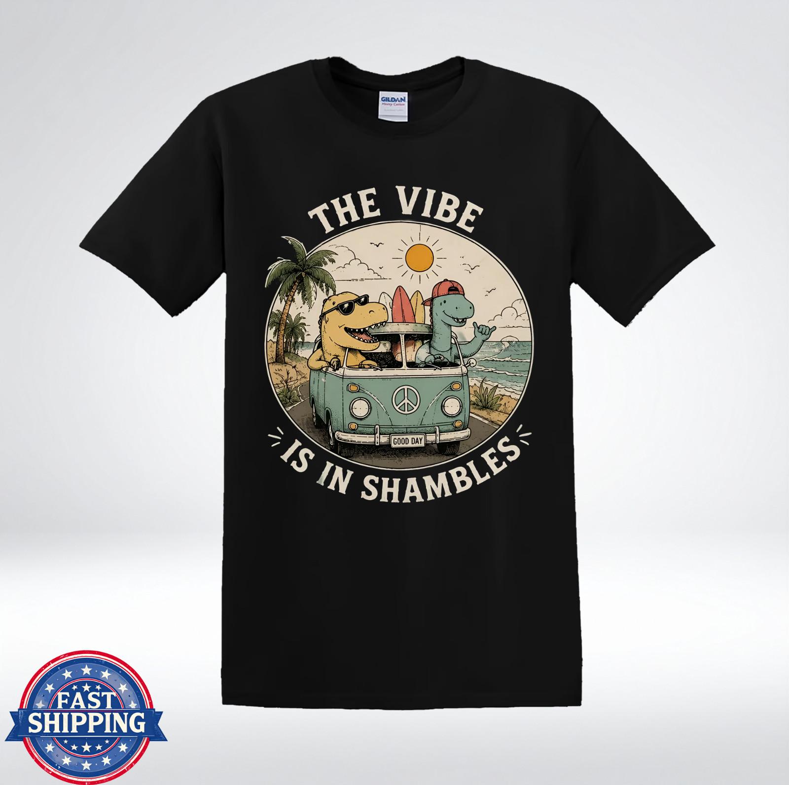 The Vibe Is In Shambles Dino Surf Beach Party Shirt T-Shirt L
