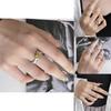 Unique Irregular Textured Zirconia Stone Ring For Women Fashionable Adjustable Open Band