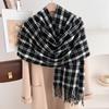 Classic Plaid Scarf Winter New Korean Retro Shawl Japanese Students Imitation Cashmere Warm Thickened Scarf
