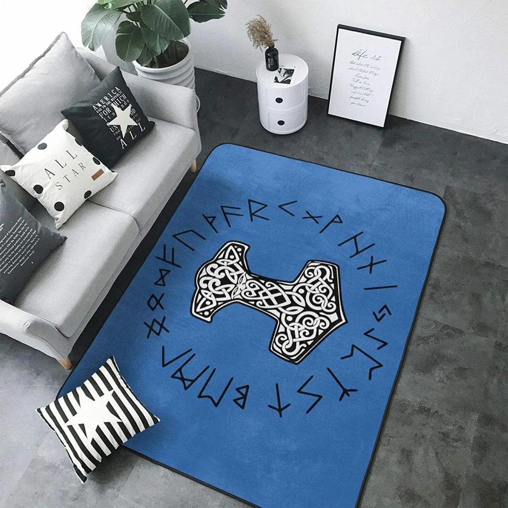 Viking Carpet Tree of Life Norwegian Mythical Carpet Design Flooring Viking Non Slip Celtic Viking Mat for Home Bathroom Decor