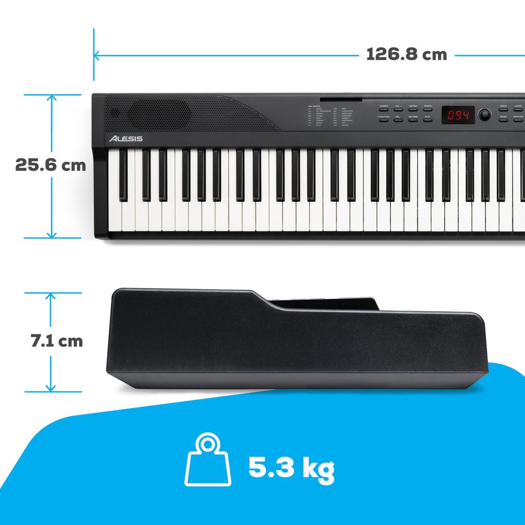 Alesis Electronic 88 Full Size Piano Lessons for Beginners Sustain Pedal Carry Headphones 480 Tones Recital Play Piano, Keys, Keyboard, Included,
