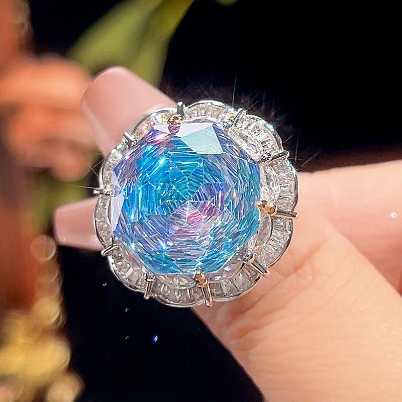 Jewelry Copper Bottom Gold-Plated Rose Cut Gradual Change Color Temperament Light Luxury Suit Women 16-10Mm