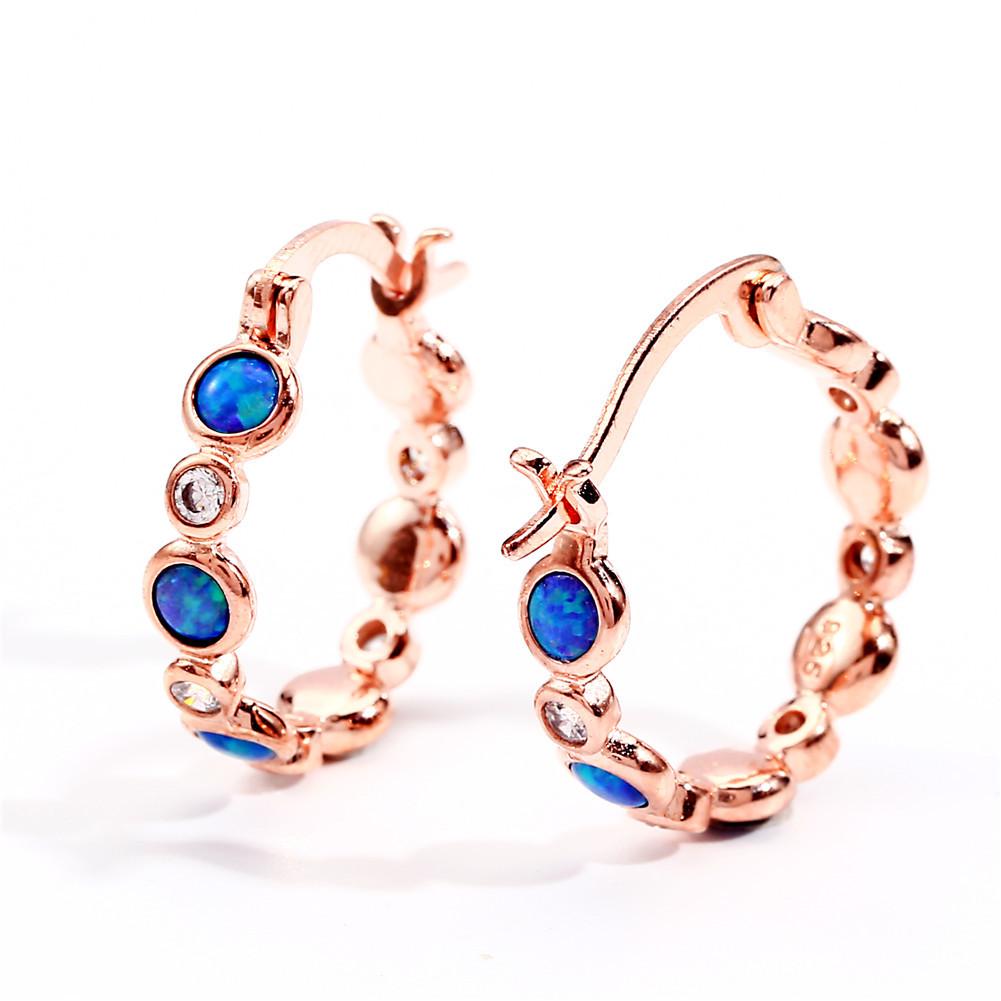 Europäischer und Amerikanischer Beliebter Runder Farbiger Zirkon Voll Diamantring Ohrstecker für Frauen Retro und Vielseitig