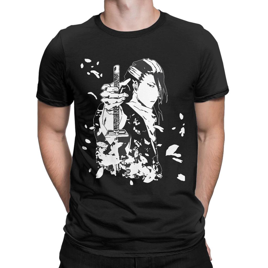 Printed BleachedCartoon Anime Kurosaki T Shirt For Unisex Japanese Manga Cotton T-shirts Short Sleeve Tops