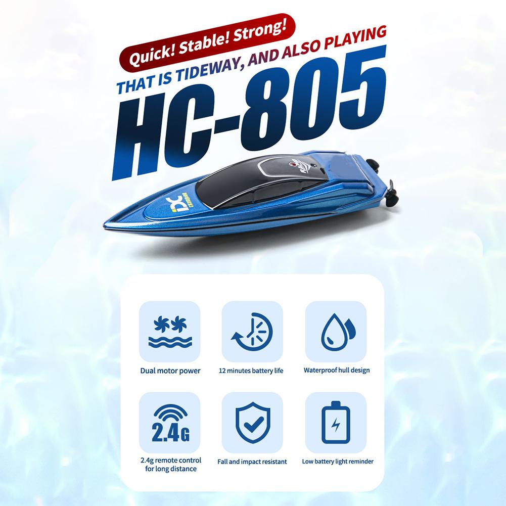 LED Light Waterproof Electric Remote Control Ship 2.4GHz High Speed Mini RC Boat