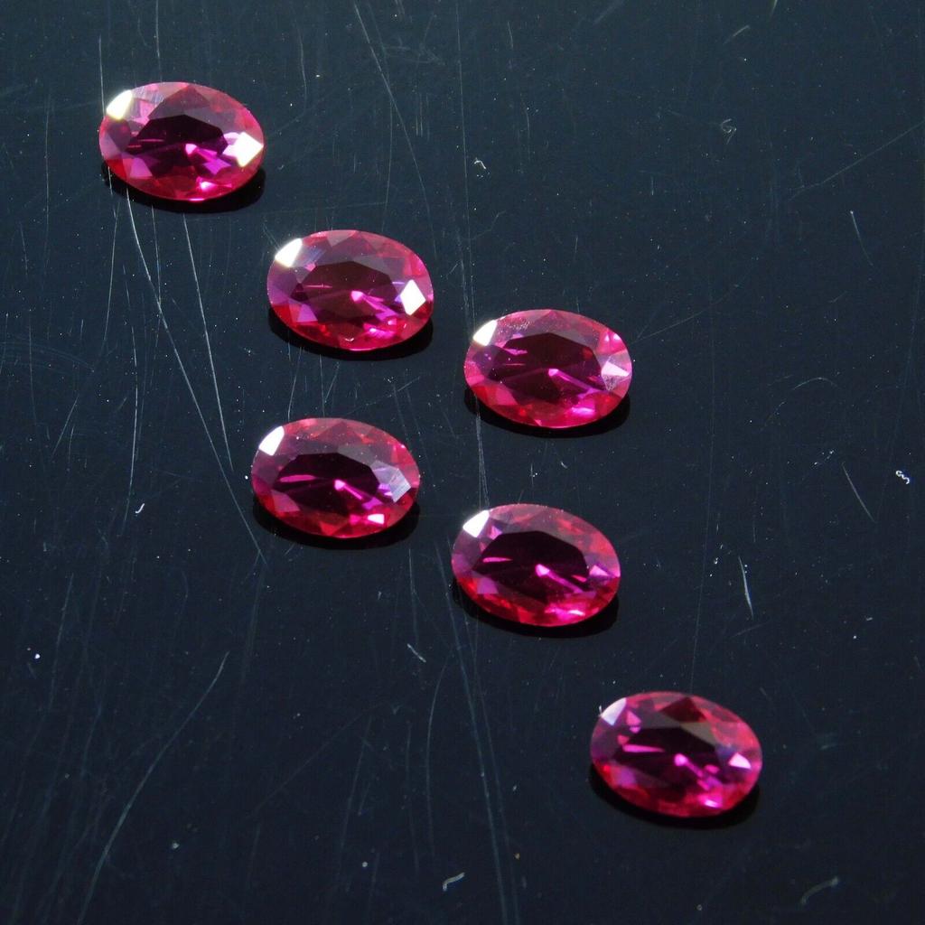 6 Pcs Natural Ruby Red Oval Cut CERTIFIED 7x5 mm Loose Gemstone Gift For Him Ys-13369