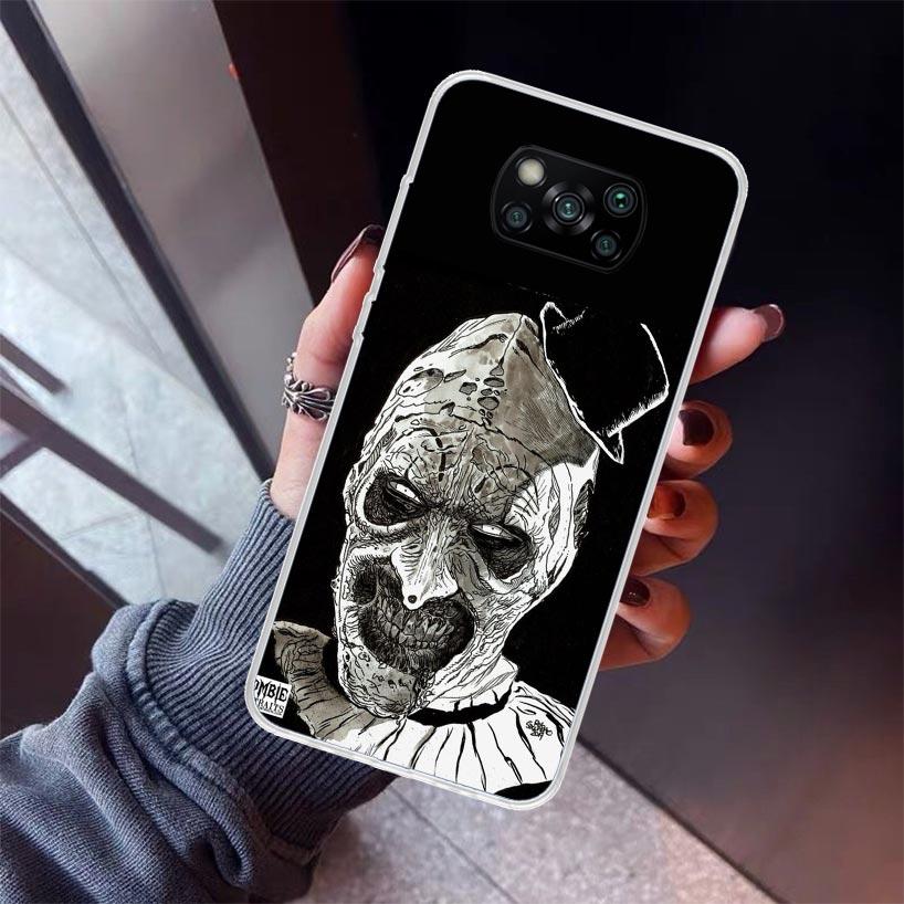 Horror Movie Terrifier Phone Case For Xiaomi Poco X7 X6 X5 Pro F7 Ultra Redmi 15C 15 13 13C 12 12C 10 10A 10C 9 9A 9C 9T Shell P